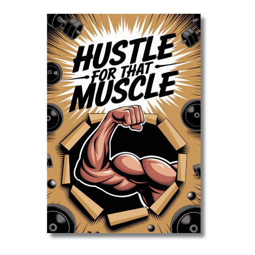 Hustle for That Muscle Fitness Motivational Wall Poster