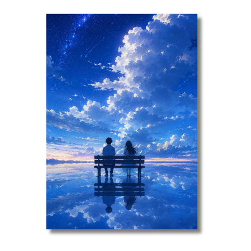 Couples Sitting With Beautiful View Wall Poster