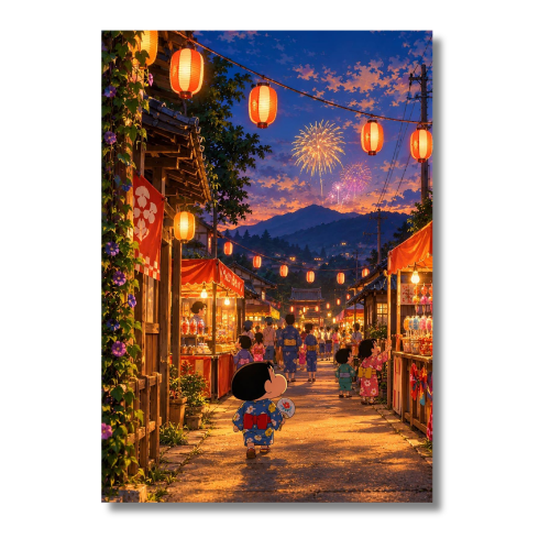 Shin Chan Wall In Street Wall Poster