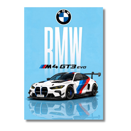 BMW M4 GT3 EVO Car Wall Poster