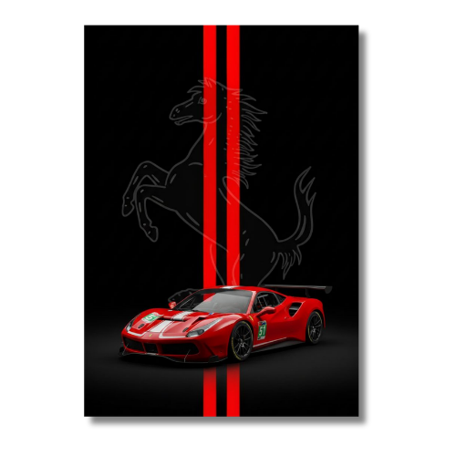 Ferrari 488 GTE Car Wall Poster