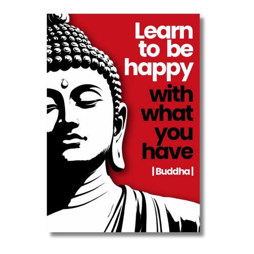 Learn To Be Happy Motivational Wall Poster