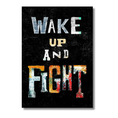 Wake Up And Fight Motivational Wall Poster