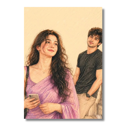 Boy Looking At A Girl Wall Poster