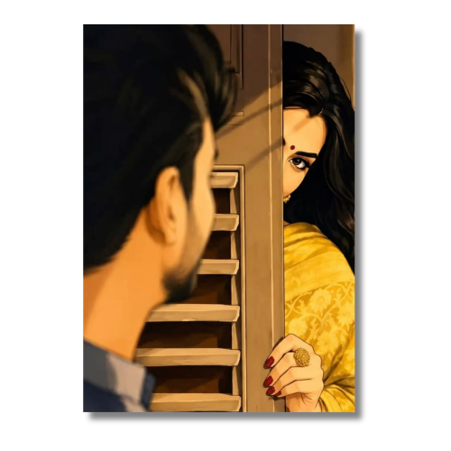 Girl Looking At A Boy Wall Poster