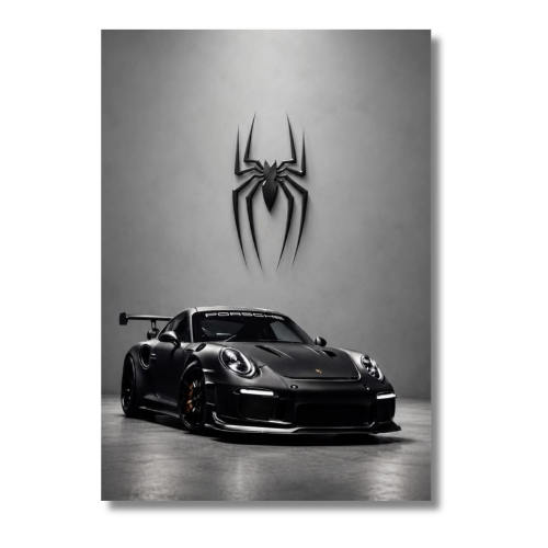 Black Porsche 911 GT3 RS Car Wall Poster