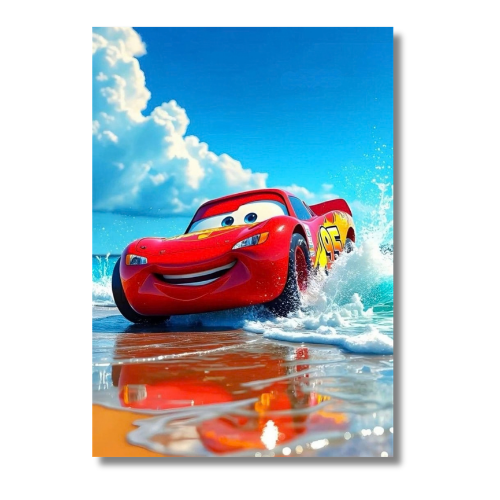 Cars McQueen In Beach Wall Poster