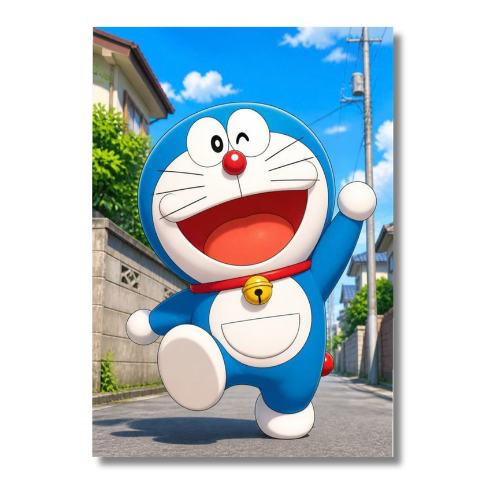 Doremon Walking Wall Poster