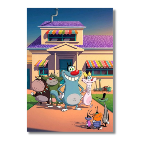 Oggy And The Cockroaches Group Wall Poster