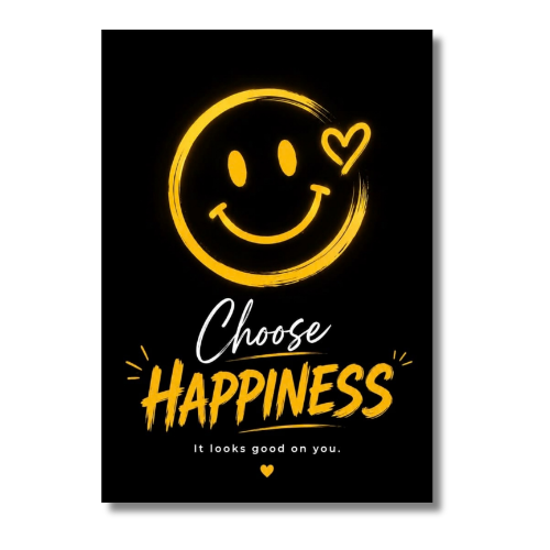 Choose Happiness Motivational Wall Poster