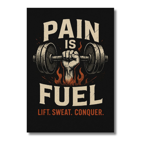 Pain Is Fuel Motivational Wall Poster