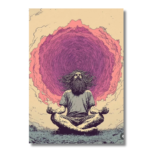 Men Doing Meditation Wall Poster