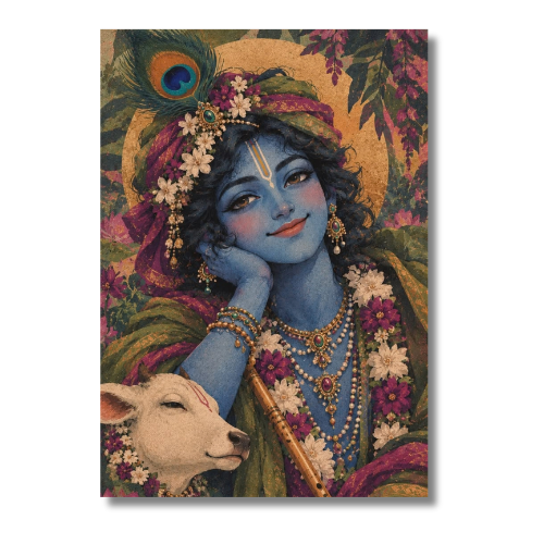 Krishnar With Calf Wall Poster
