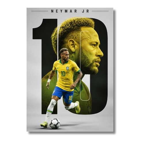 Football Neymaar With Ball Wall Poster