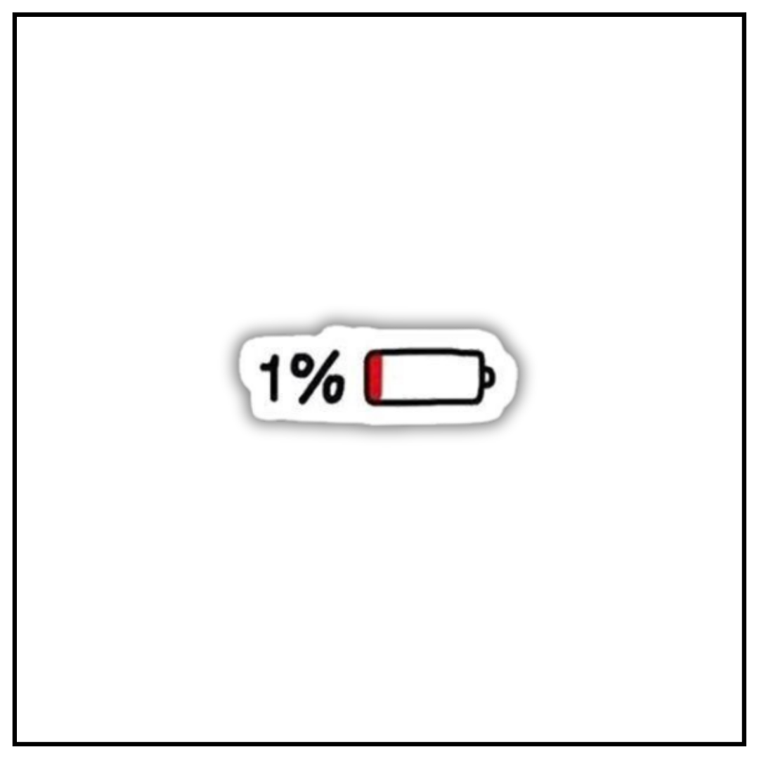 Battery 1% Sticker