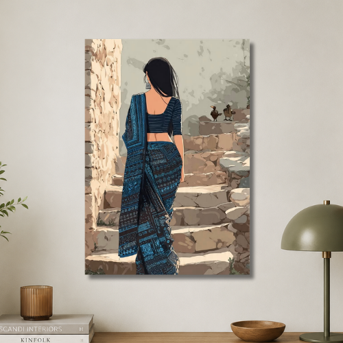 Girl in Saree Wall poster