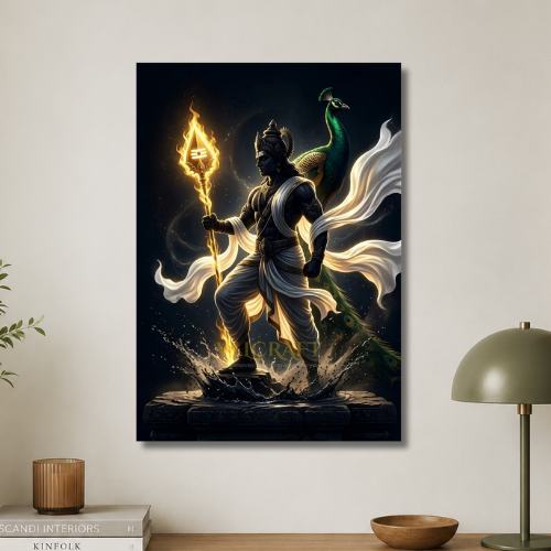 Murugan with peacock Wall poster