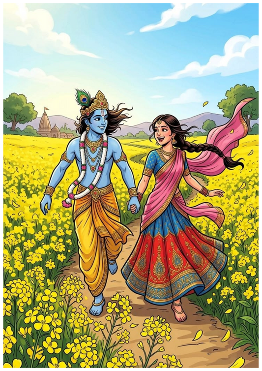 Radhe Krishna Wall Poster Collection (Set of 8)