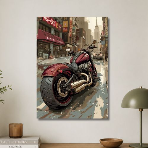 Bike on road Wall poster