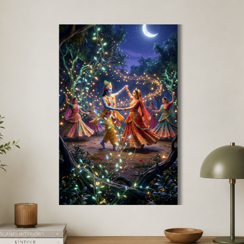 Radha Krishna's dance wall poster