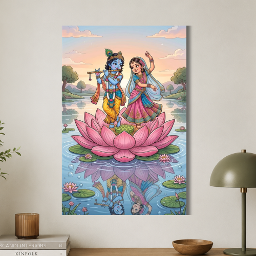 Little Radha Krishna's dance wall poster