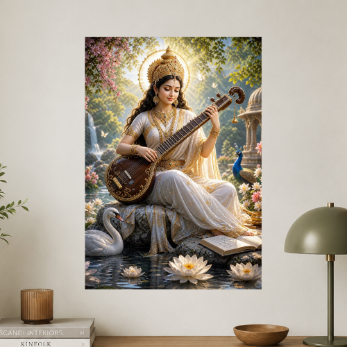 Saraswathi devi: God of music wall poster