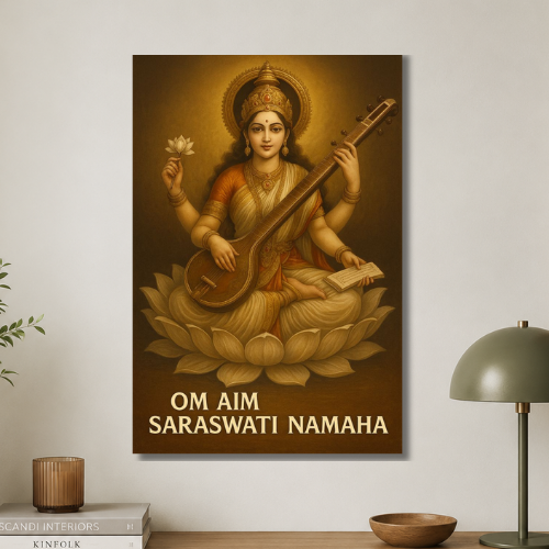 Om Aim Saraswati Namaha wall poster