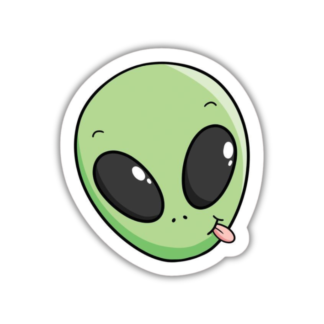Alien Face sticker – Sticky Vibez