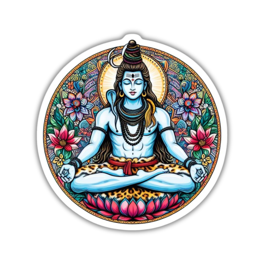 Meditating Shiva Sticker
