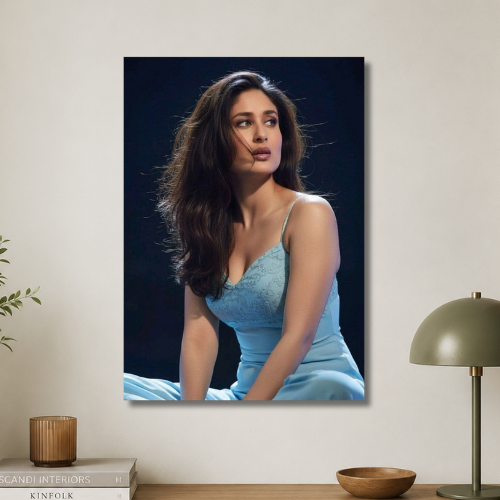 Kareena in blue wall poster