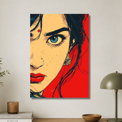 Face of indian girl wall poster