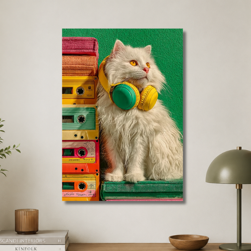 vibe with cat wall poster