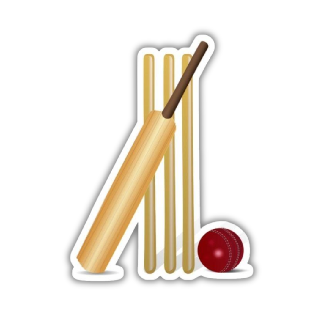 Bat ball with stump sticker