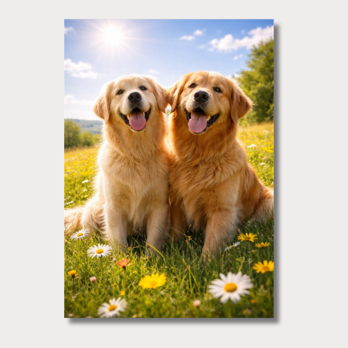 Golden retriever set of 2 wall poster