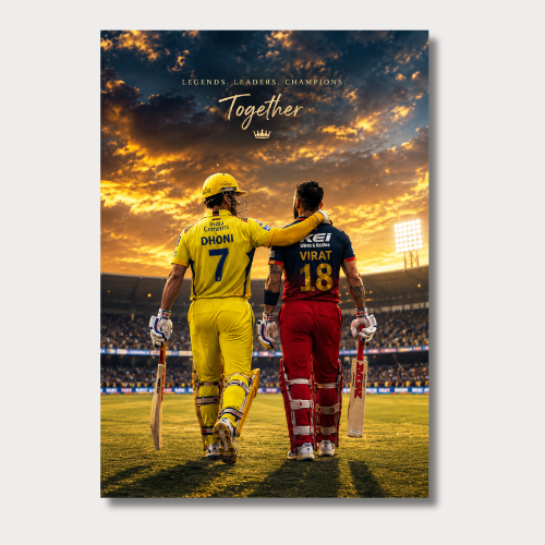 MS Dhoni And Virat Kholi Wall Poster
