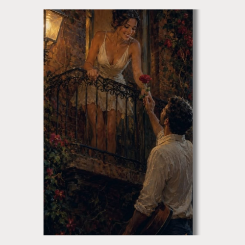 Couple Balcony Proposal Wall Poster