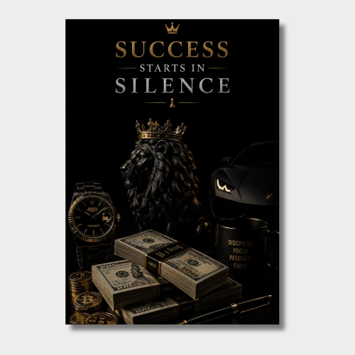 Success Start In Silence Wall Poster