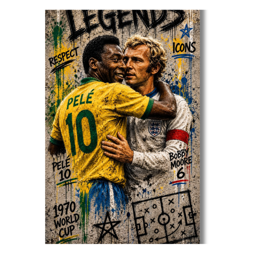 Pele Bobby Moore Football Legends Wall Poster