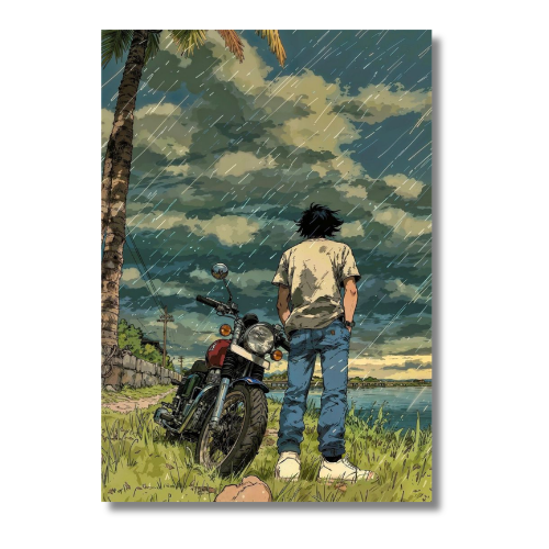 Boy with Bike Wall Poster