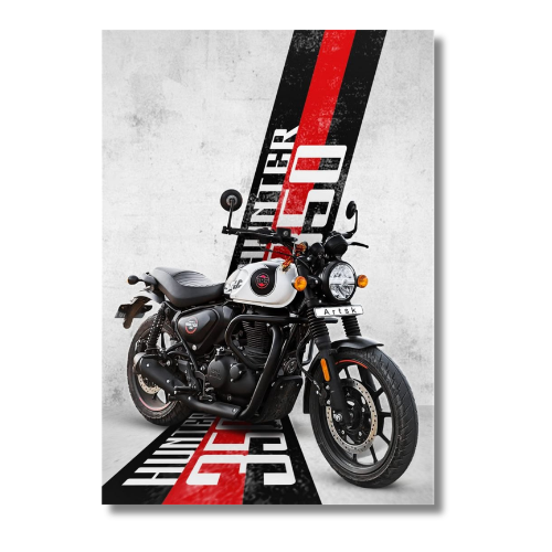 Hunter 350 Bike Tokyo Black Wall Poster