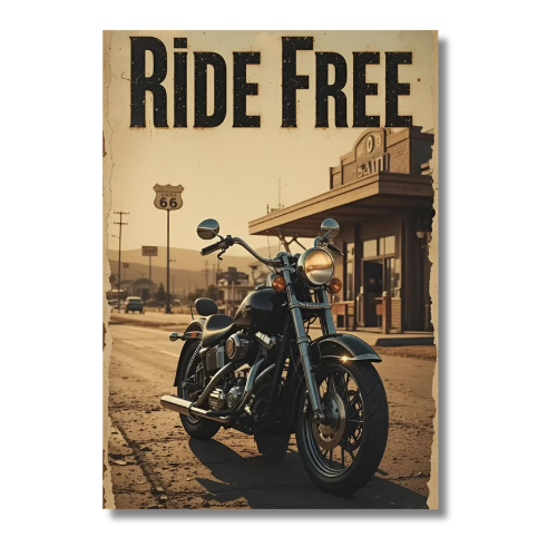 Ride Free Bike Wall Poster