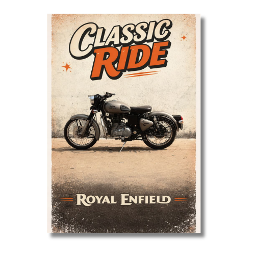 Royal Enfield Bike Classic Ride Wall Poster