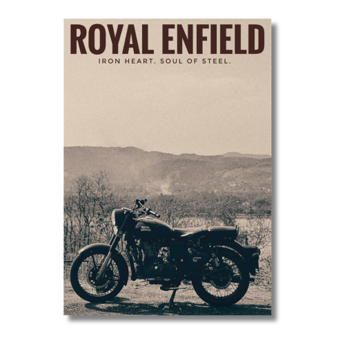 Royal Enfield Bike Iron Heart Wall Poster