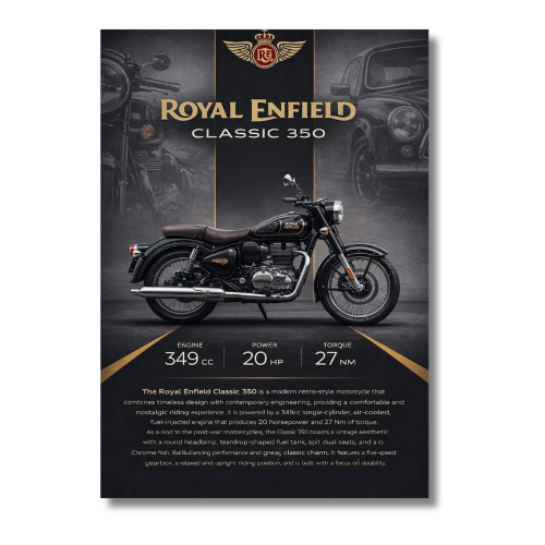 Royal Enfield Classic 350 Logo Wall Poster