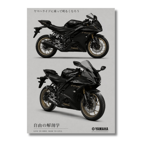 Yamaha R15 Black Wall Poster