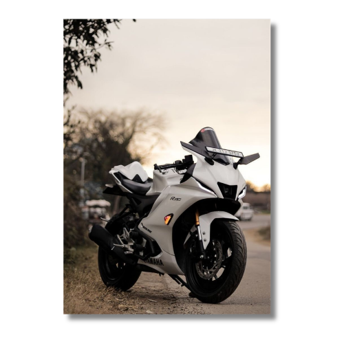 Yamaha R15 White Bike Wall Poster