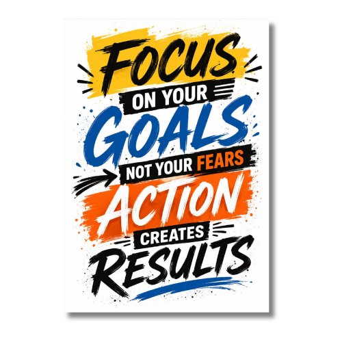 Focus On Goals Motivational Wall Poster