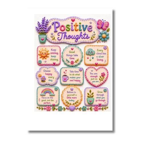 Positive Thoughts Motivational Wall Poster
