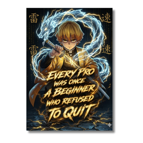 Demon Slayer Zenitsu Motivational Wall Poster