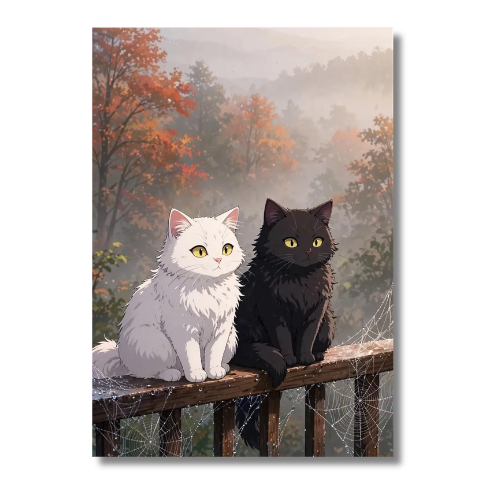 Black And White Cat Wall Poster